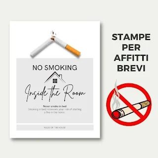 airbnb cartello divieto di fumare