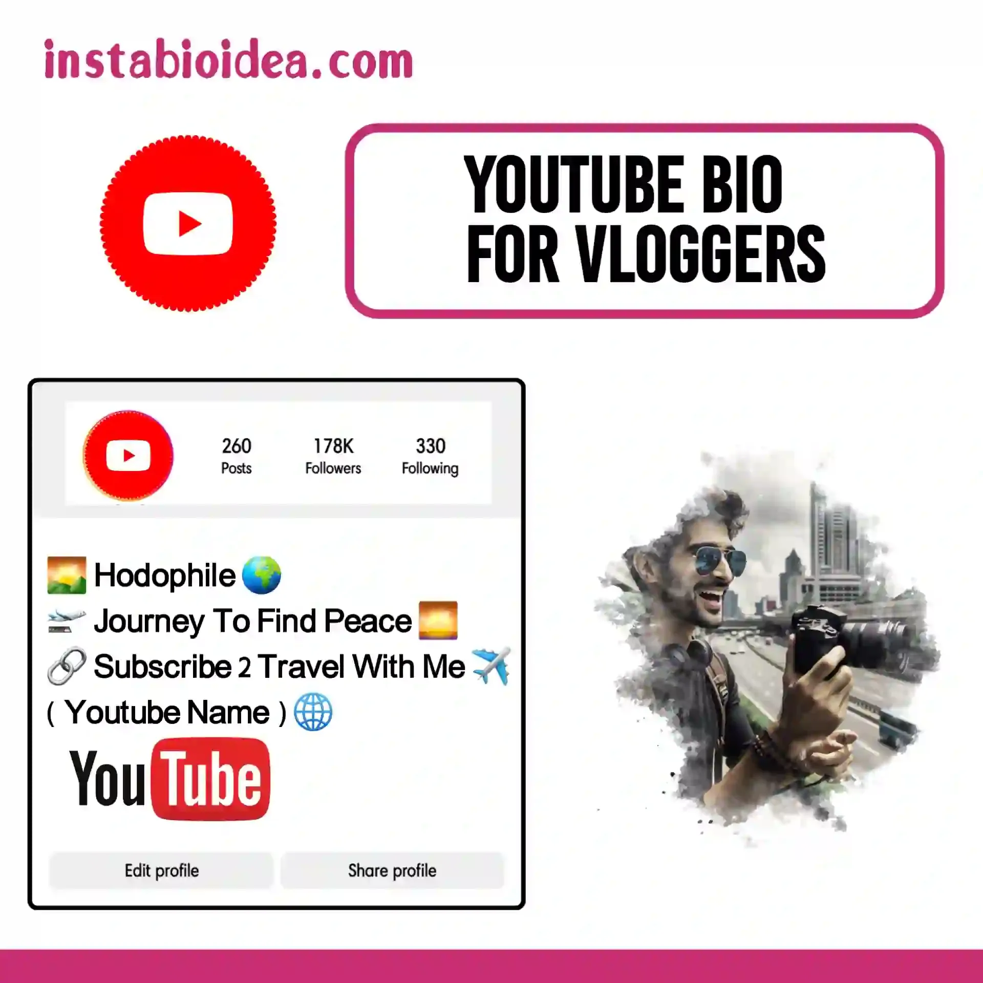 youtube bio for vloggers image