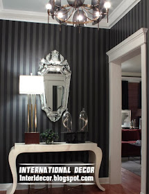 striped black wallpaper for interior design