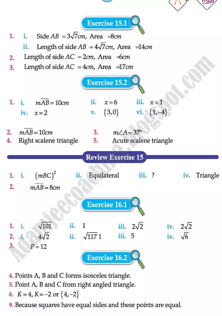 answers-key-mathematics-class-9th-text-book