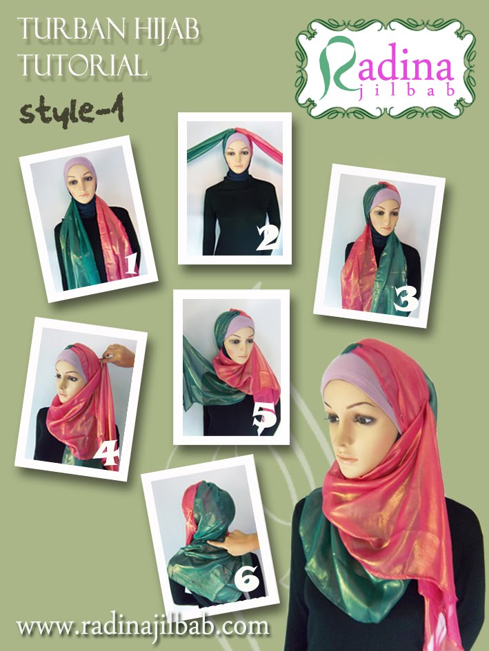Radina Jilbab: Cara Memakai Kerudung Turban Instan