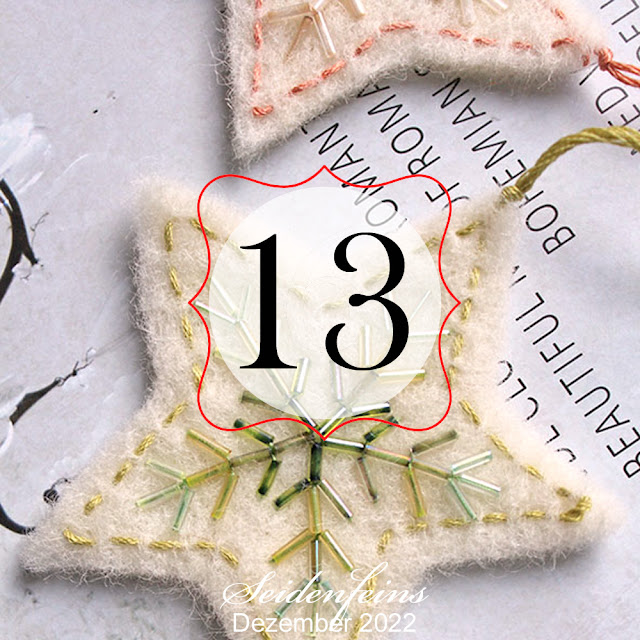 13 ? bestickte Wollfilzsterne * Tutorial * embroidered felt stars with snowflakes