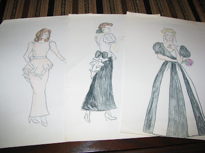 The sketches are from 3 other wedding parties in the late 80's