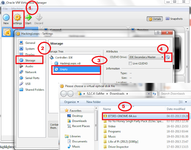 Assign Backtrack ISO image to Disk Drive