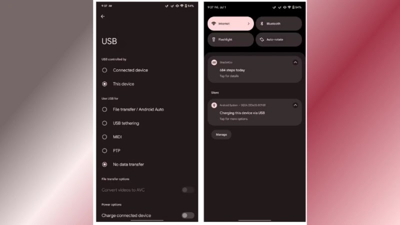 Android Storage Over-USB Options