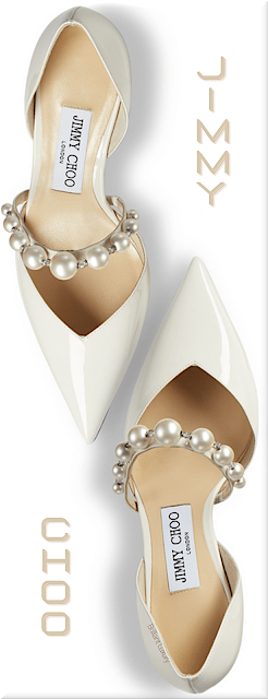 ♦Jimmy Choo Aurelie latte patent leather pointed toe pumps with pearl embellishment #jimmychoo #shoes #brilliantluxury