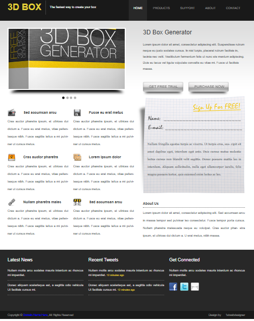 3D Product Showcase Website Template Free Download – HTML, CSS, JS