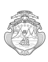 Escudo Nacional de Costa Rica para colorear
