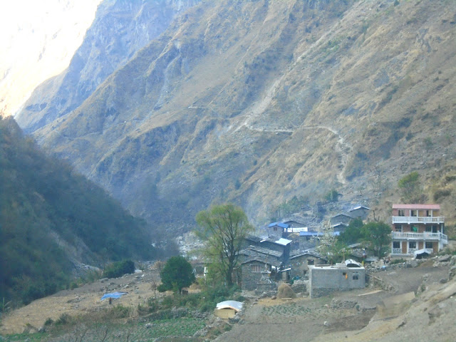 Shidibas Manaslu Village , Manaslu trekking route after Jagat.