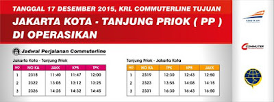 Jadwal KA KRL Commuter Line Rute Jakarta Kota Tanjung Priok 