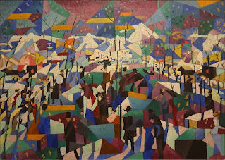 Severini's Le Boulevard (1913), his Futurist  interpretation of Parisian street life