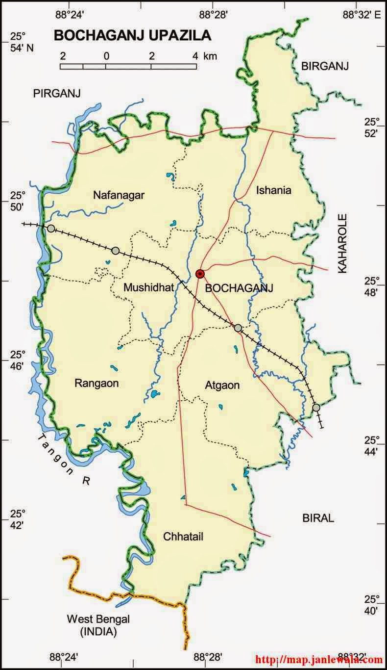bochaganj upazila map of bangladesh