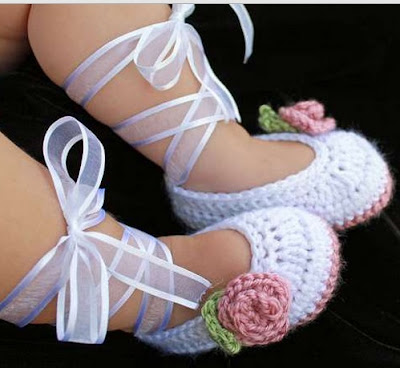 A CROCHET BALERINAS TEJIDAS PARA BEBE