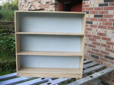  book shelf with spray paint