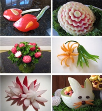 Mengukir buah  dan sayuran vegetable and fruit carving