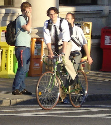 male cyclist Boston tie