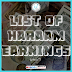 LIST OF HARAAM EARNINGS