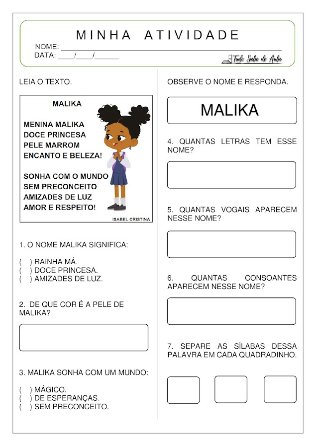 atividade sobre consciência negra educação infantil