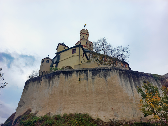 View of Marksburg Castle along the Rhine River in Germany