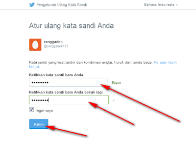 cara reset kata sandi twitter