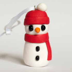 Red hat fimo snowman