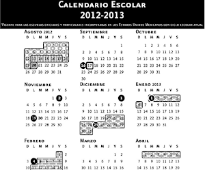 Calendario Escolar 2012-2013 Educacion Basica y Normales