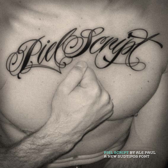 plenty of ligatures and swashes to personalise your tattoo text designs