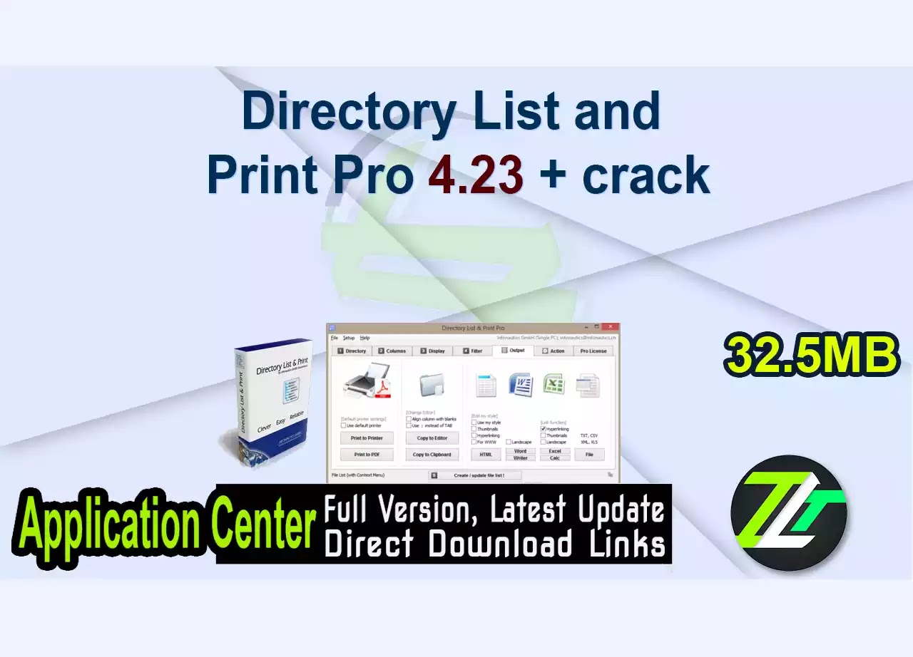 Directory List and Print Pro 4.23 + crack