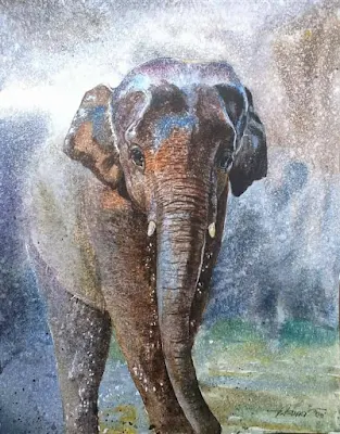 Elephant painting Bikas Kundu