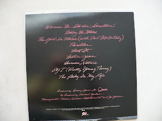 Michael Jackson Thriller 1st Japan LP Press 25.3P-399 cover back