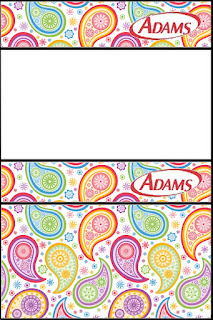 Paisley Free Printable Gum Adams Candy Bar Labels.