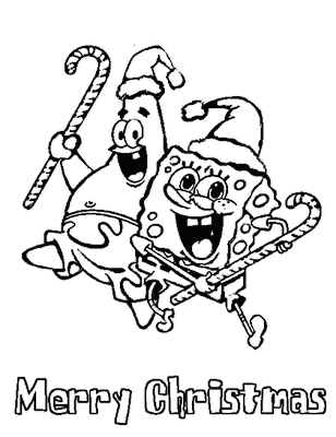 Spongebob Christmas Coloring Pages