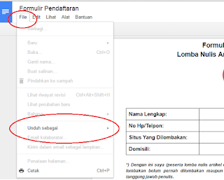 download formulir catfiz