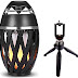 ICALL LED Flame Portable Atmosphere Bluetooth Speaker with Warm Night Lights Compatible with All Devices use as Desk Lamp with Wireless Bluetooth Speaker for Indoor & Outdoor. with Mini Tripod