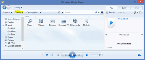 Windows Media Player correctly set up