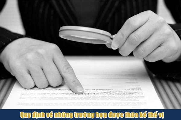 trường hợp áp dụng thừa kế thế vị