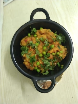 Shalgam matar bhurta made with fresh matar in winter season