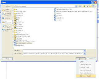 Memperbaiki Dokumen MS Word yang Rusak / Corrupt
