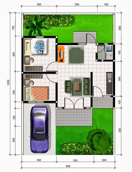 Contoh Denah Rumah Sehat Sederhana - Desain Denah Rumah Minimalis 