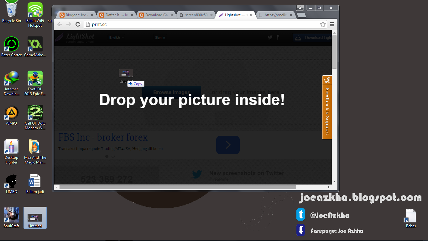 Cara Gampang Upload Screenshoot di Internet ~ Joe Azkha