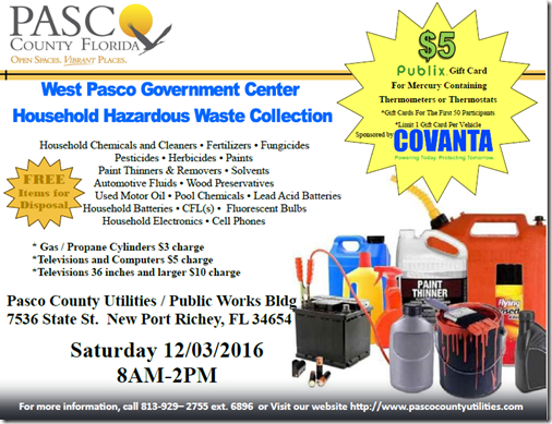 Pasco County Hazardous Waste Collection