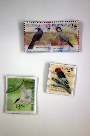 postage stamps turned into magnets, turn postage stamps to magnets, DIY magnets, blah to TADA!
