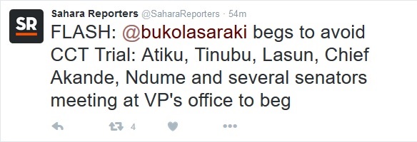 CCT Trial: Bukola Saraki with Atiku in Emergency Meeting at VP's Office to Beg Tinubu