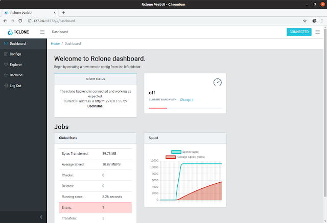 Rclone webui dashboard