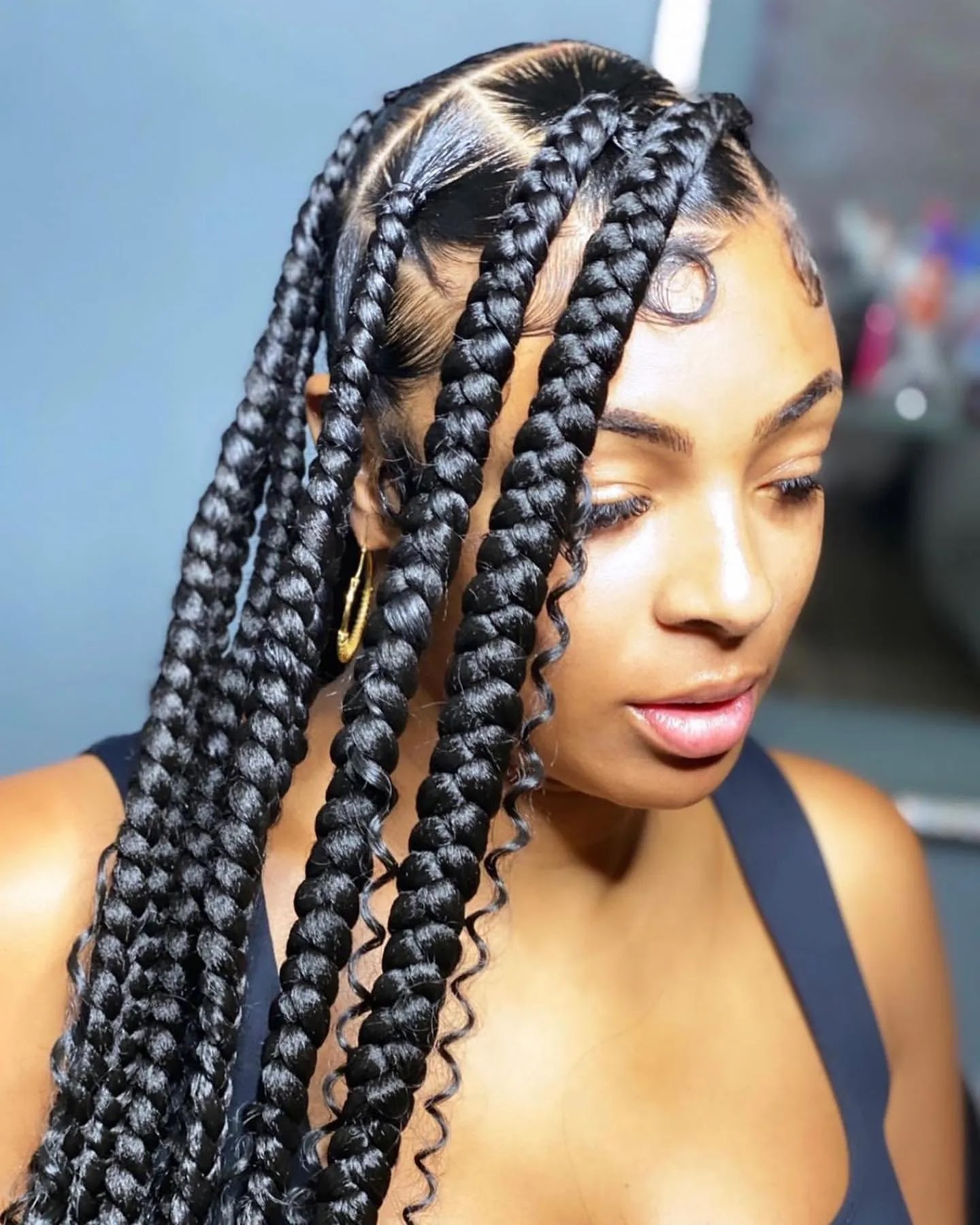 42 Chunky Cool Jumbo Box Braids Styles in Every Length