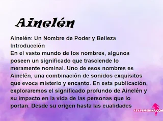 significado del nombre Ainelén