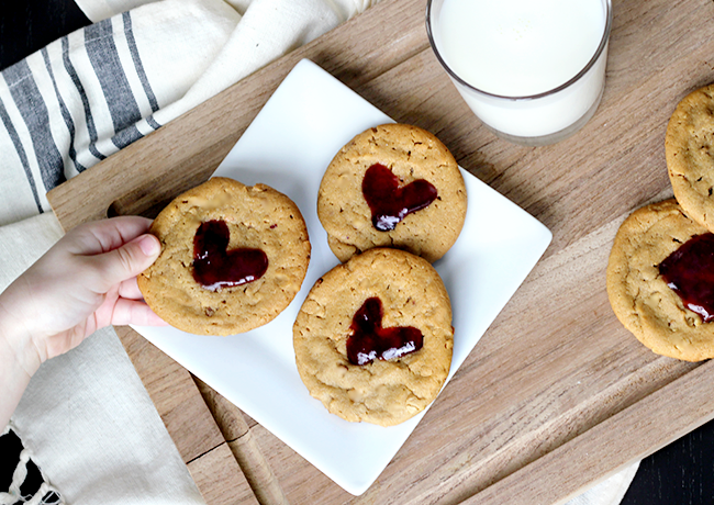 Sunbutter and Jelly Heart Print Cookies