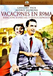 Cartel de la película Vacaciones en Roma, con Audrey Hepburn y Gregory Peck