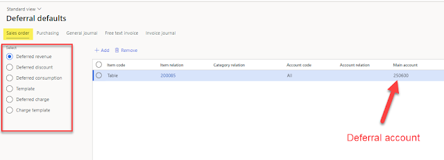 Set up for Sales order default deferral accounts