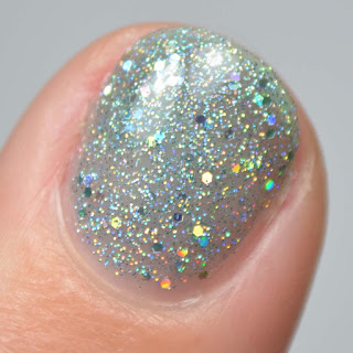 teal holographic glitter nail polish